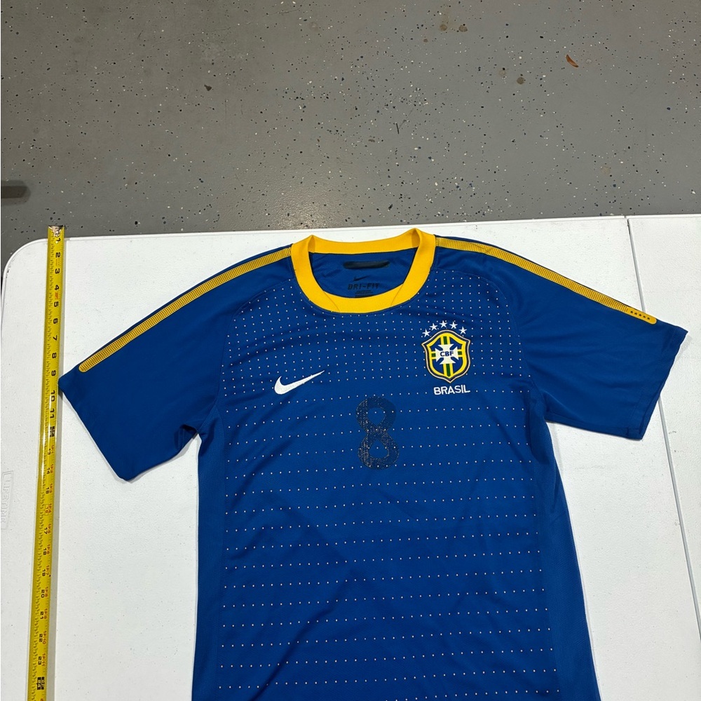 Nike Kids Blue and Yellow Brazil Soccer Jersey